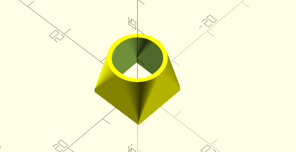 Создание 3D модели переходника с квадратного сечения на круглое в OpenSCAD