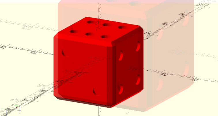 Урок: создаем игральную кость в OpenScad