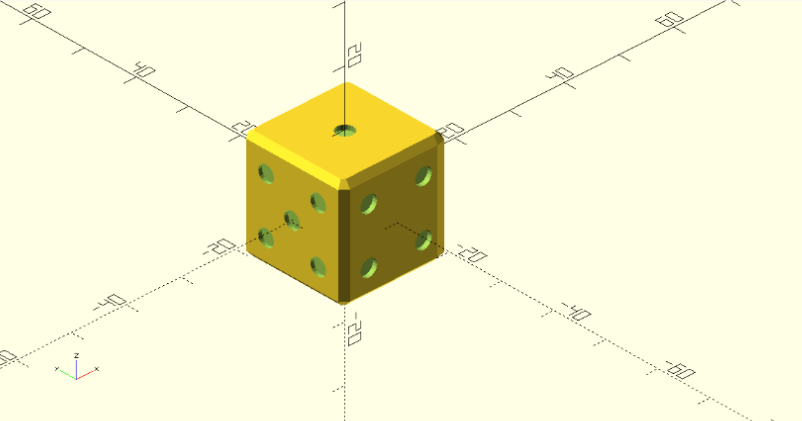 Урок: создаем игральную кость в OpenScad