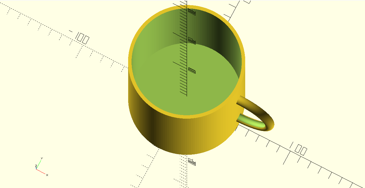 OpenScad - модель кружки
